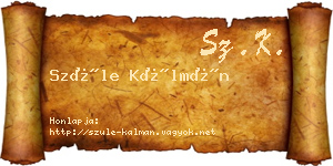 Szüle Kálmán névjegykártya